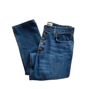 Reformation‎ Winona Slim High Rise Button Fly Jeans in Baltic Wash Blue Size 27